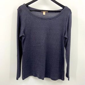 Banana Republic Charcoal Gray&Metallic PulloverTop